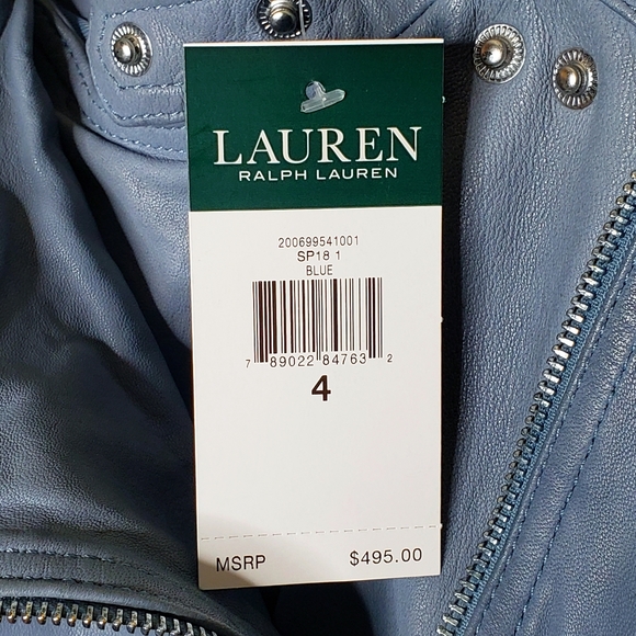 Ralph Lauren 100% Lamb Leather Moto Jacket NWT - Picture 15 of 16